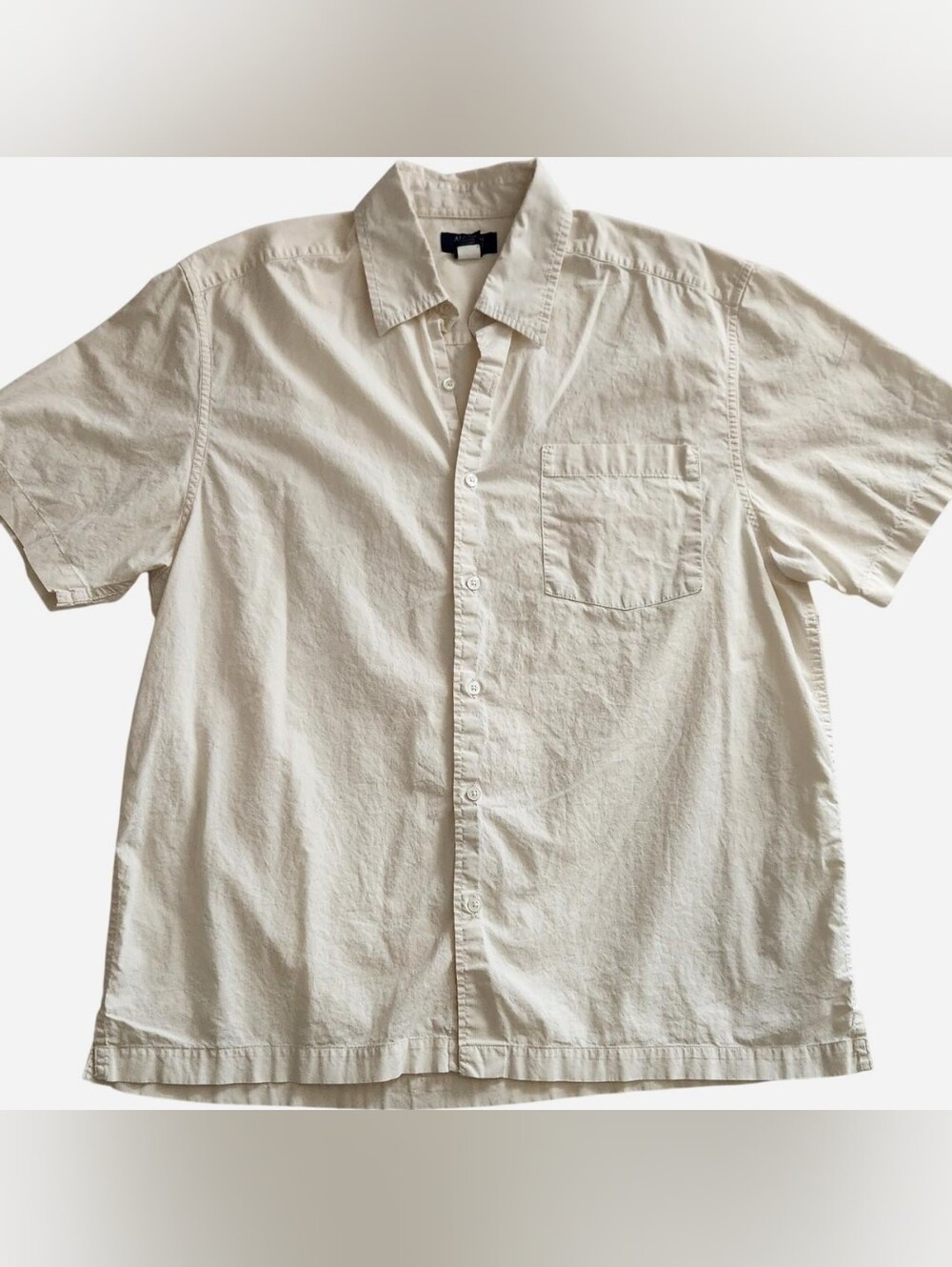 Eggshell Spiral Detail Cotton Button Down
